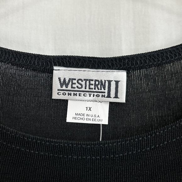 Western II Connection Basic Black Long Sleeve Top Plus Size 1X NWT - Picture 3 of 8